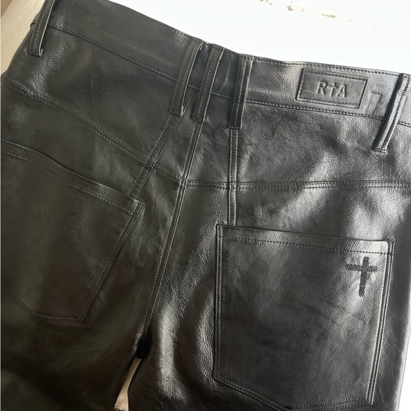 RtA belted leather straight trousers cropped - Picture 7 of 8